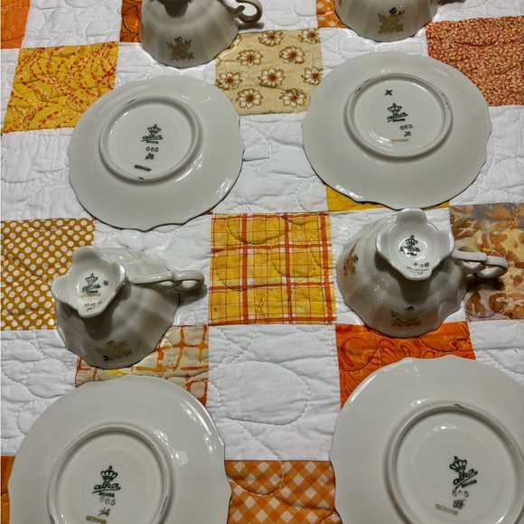 Alka Bavaria Mini Tea Cup & Saucer . #665 set of 8 4 cups 4 saucers 22k - Picture 7 of 7